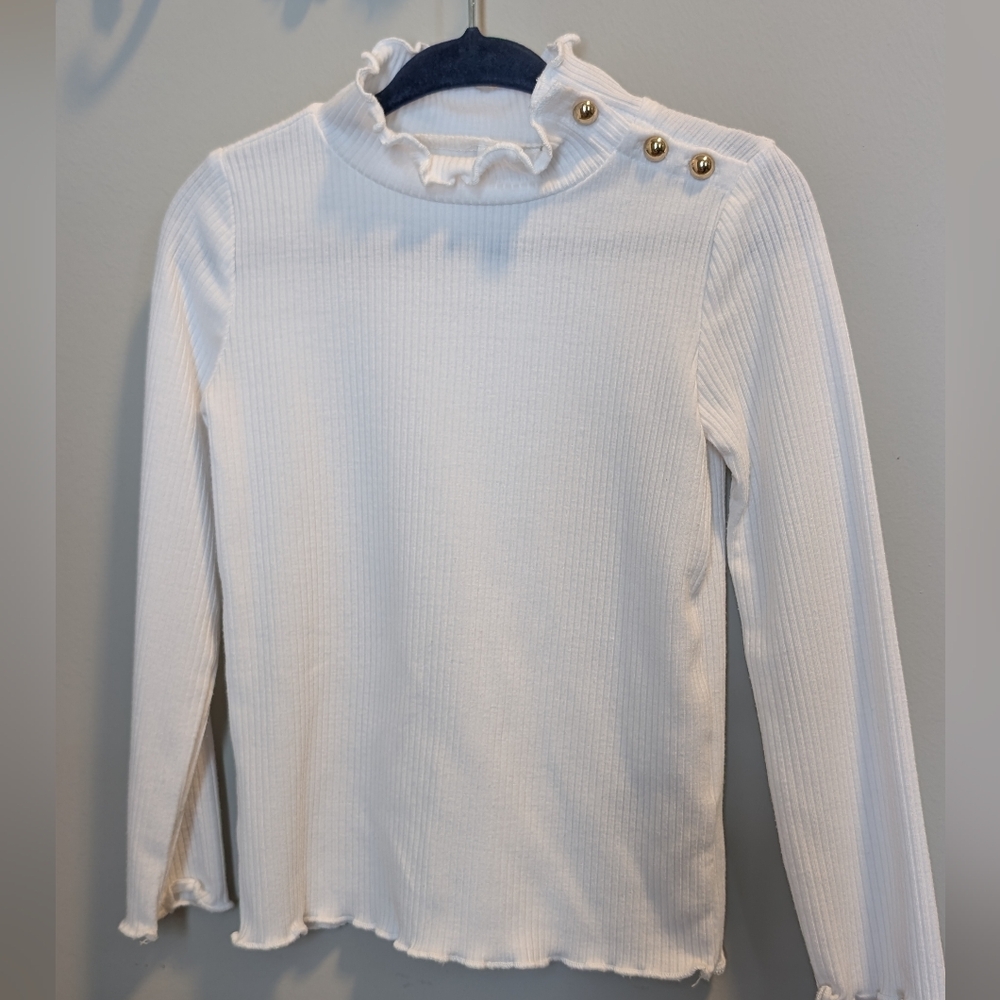 Janie and Jack white ribbed turtleneck